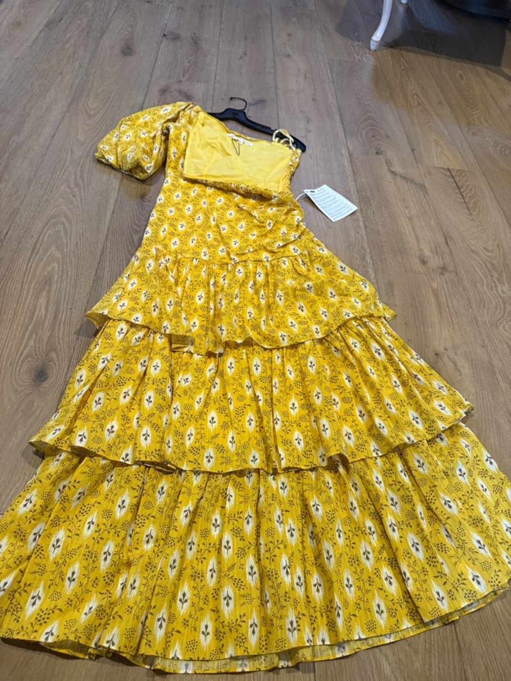 Veronica Beard Yellow Floral One-Shoulder Maxi Dress - Picture 5 of 8